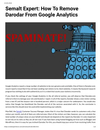 Semalt Expert: How To Remove Darodar From Google Analytics