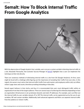 Semalt: How To Block Internal Traffic From Google Analytics