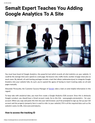 Semalt Expert Teaches You Adding Google Analytics To A Site