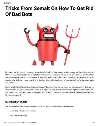 Tricks From Semalt On How To Get Rid Of Bad Bots