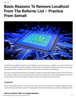 Basic Reasons To Remove Localhost From The Referrer List â€“ Practice From Semalt