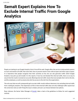 Semalt Expert Explains How To Exclude Internal Traffic From Google Analytics