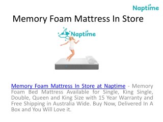 Low Cost Memory Foam Mattress at Naptime