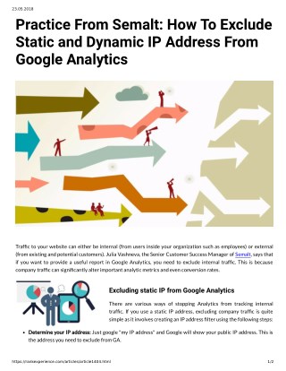 Practice From Semalt: How To Exclude Static and Dynamic IP Address From Google Analytics