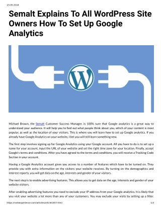 Semalt Explains To All WordPress Site Owners How To Set Up Google Analytics