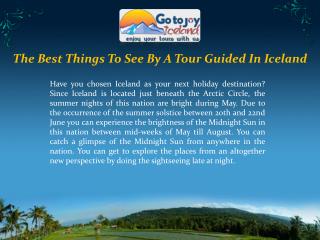 The Best Things To See By A Tour Guided In Iceland