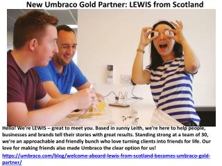 Welcome aboard! LEWIS from Scotland becomes Umbraco Gold Partner