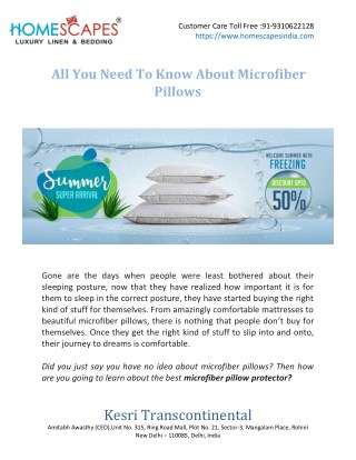All You Need To Know About Microfiber Pillows