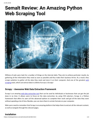 Semalt Review: An Amazing Python Web Scraping Tool