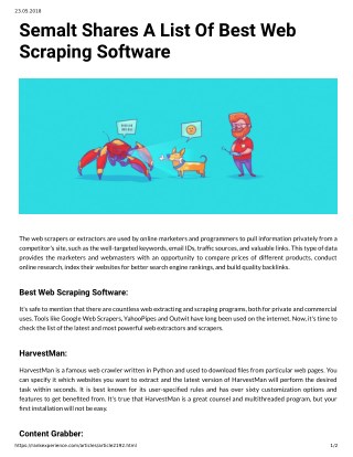 Semalt Shares A List Of Best Web Scraping Software