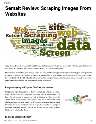 Semalt Review: Scraping Images From Websites