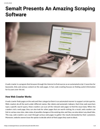Semalt Presents An Amazing Scraping Software