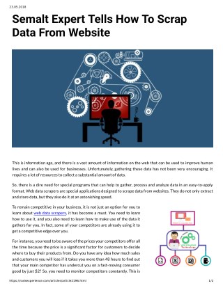 Semalt Expert Tells How To Scrap Data From Website