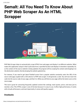 Semalt: All You Need To Know About PHP Web Scraper As An HTML Scrapper