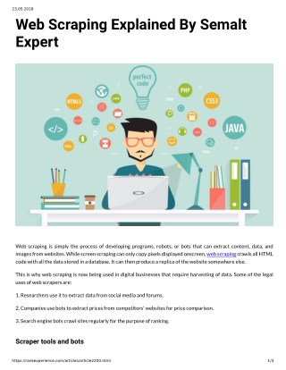 Web Scraping Explained By Semalt Expert