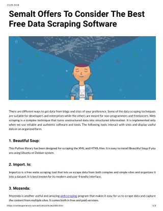 Semalt Offers To Consider The Best Free Data Scraping Software