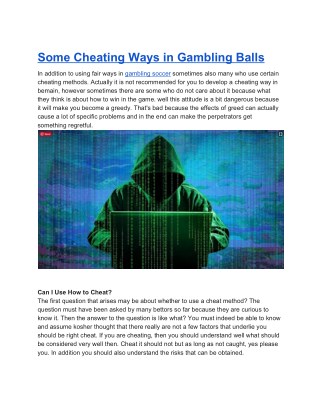 Some Cheating Ways in Gambling Balls