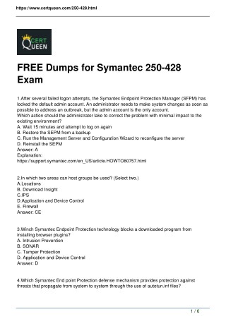2018 CertQueen 250-428 Questions and Answers