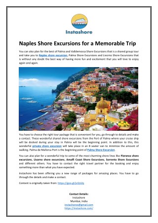 Naples Shore Excursions for a Memorable Trip