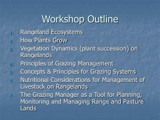 Workshop Outline