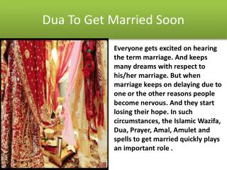 Dua to Get Married Soon