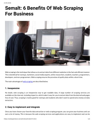 Semalt: 6 Benets Of Web Scraping For Business