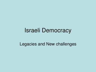 Israeli Democracy