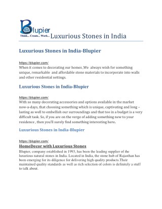 Luxurious Stone in India