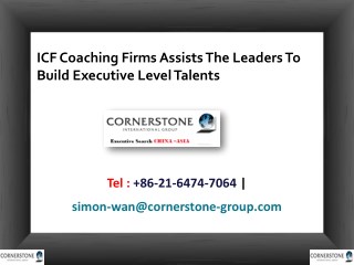 ICF Coaching Firms Assists The Leaders To Build Executive Level Talents