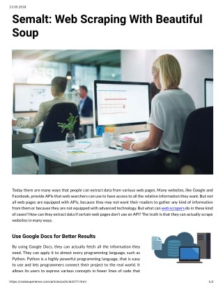Semalt: Web Scraping With Beautiful Soup