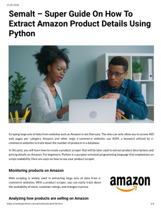 Semalt â€“ Super Guide On How To Extract Amazon Product Details Using Python