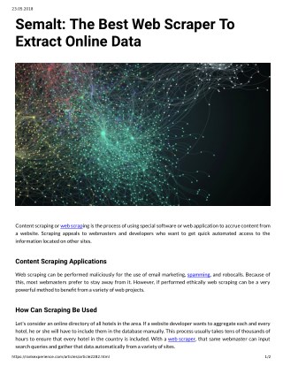 Semalt: The Best Web Scraper To Extract Online Data