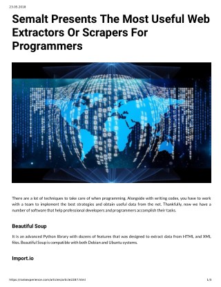Semalt Presents The Most Useful Web Extractors Or Scrapers For Programmers