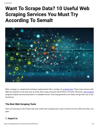 Want To Scrape Data? 10 Useful Web Scraping Services You Must Try According To Semalt