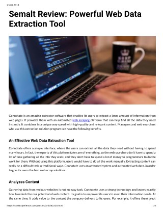 Semalt Review: Powerful Web Data Extraction Tool