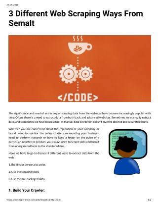 3 Different Web Scraping Ways From Semalt