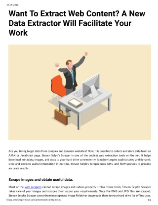 Want To Extract Web Content : A New Data Extractor Will Facilitate Your Work