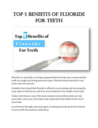 Top 5 Benefits of Fluoride for Teeth