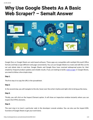 Why Use Google Sheets As A Basic Web Scraper? â€“ Semalt Answer