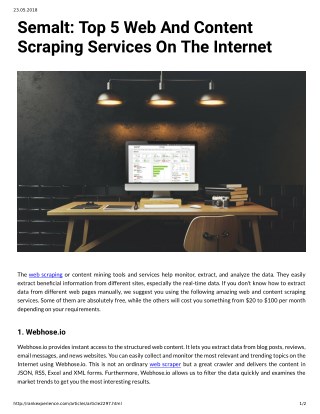 Semalt: Top 5 Web And Content Scraping Services On The Internet