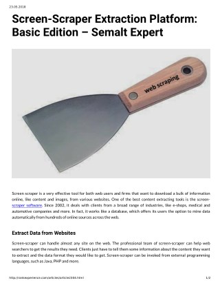 Screen-Scraper Extraction Platform: Basic Edition â€“ Semalt Expert