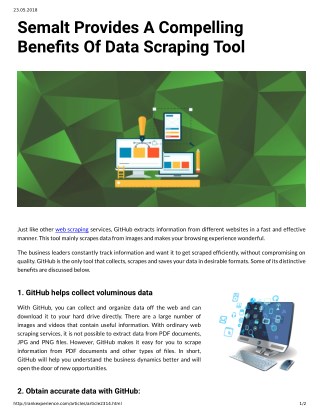 Semalt Provides A Compelling Benets Of Data Scraping Tool