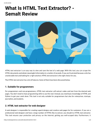 What Is HTML Text Extractor? - Semalt Review