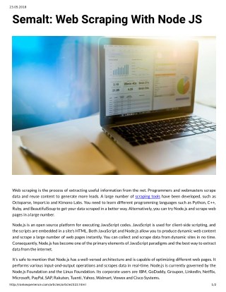 Semalt: Web Scraping With Node JS