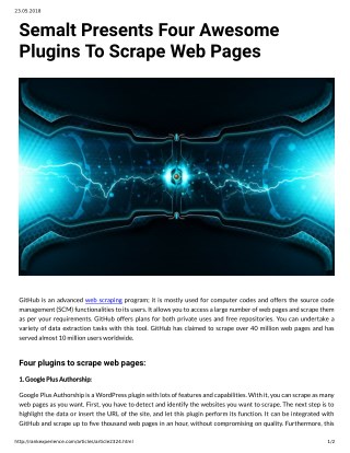 Semalt Presents Four Awesome Plugins To Scrape Web Pages