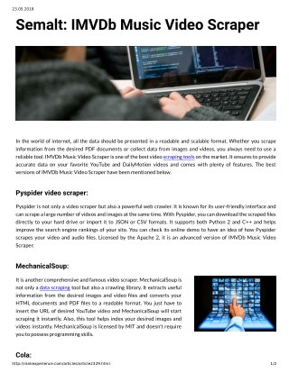 Semalt: IMVDb Music Video Scraper