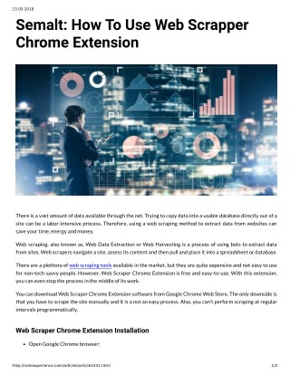 Semalt: How To Use Web Scrapper Chrome Extension