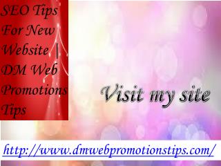 SEO Tips For New Website | DM Web Promotions Tips