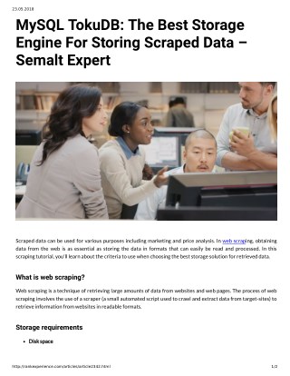 MySQL TokuDB: The Best Storage Engine For Storing Scraped Data â€“ Semalt Expert