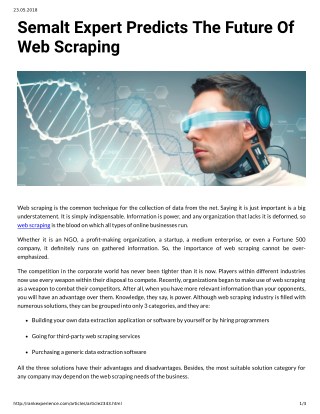 Semalt Expert Predicts The Future Of Web Scraping